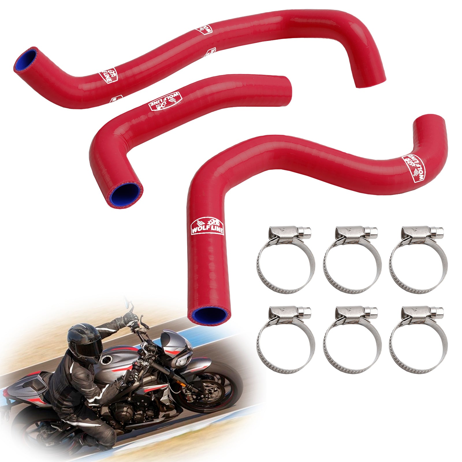 20-22 Street Triple 765 R RS Silicone Radiator Coolant Hose Kit