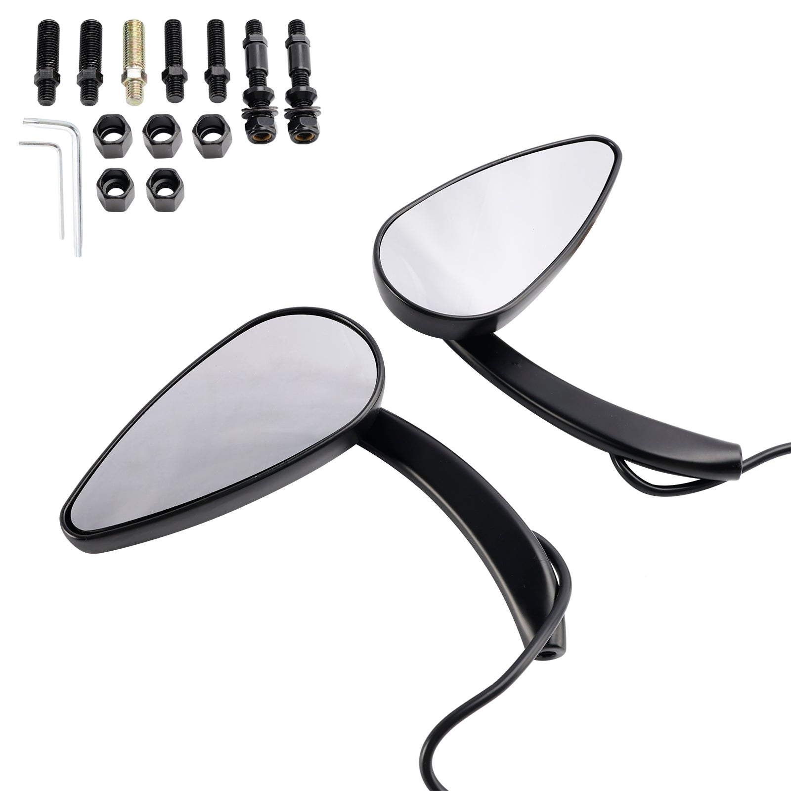 Touring Softail Dyna Rocker Aluminum Black Custom LED Turn Signal Mirrors