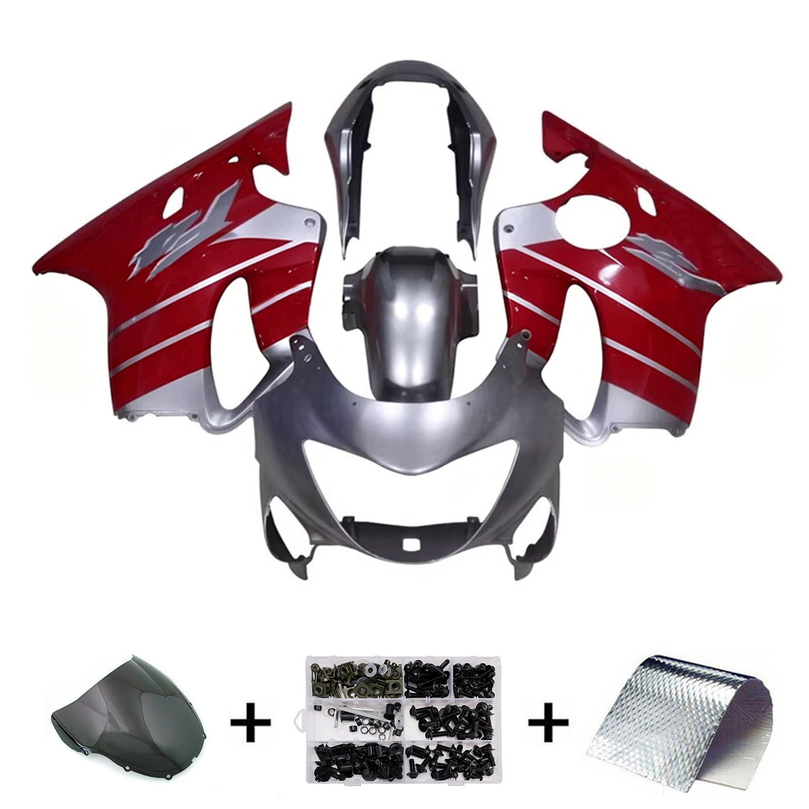 Amotopart 1999-2000 Honda CBR600 F4 zilver/rode kuipset