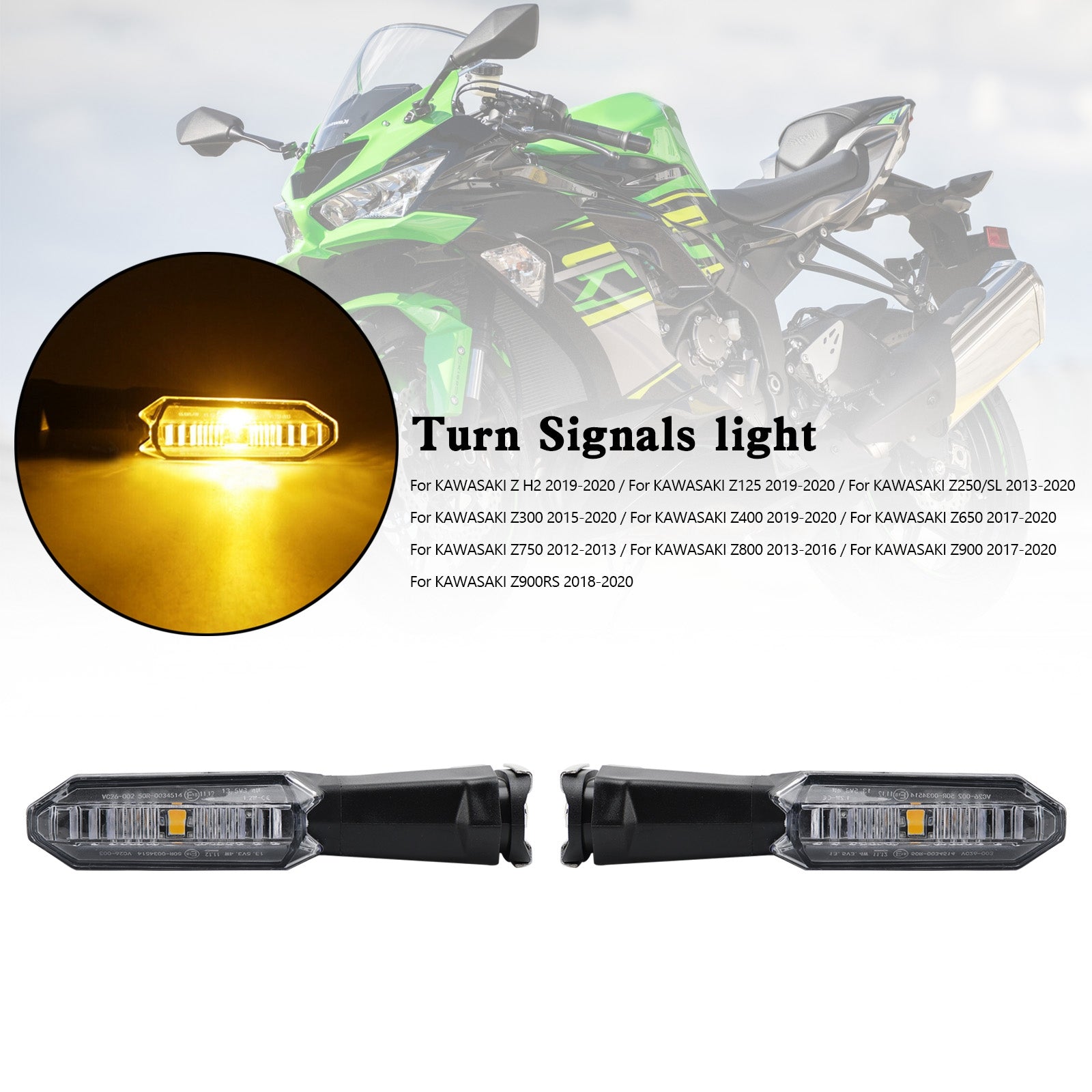 Turn Signals light For Kawasaki Z125 Z250 Z400 Z650 Z750 Z800 Z900