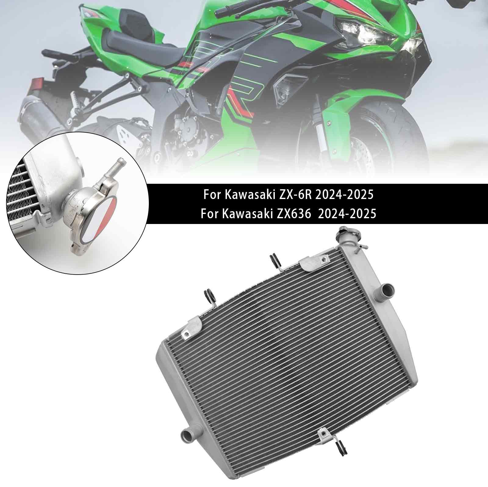 24-25 Refroidisseur de moteur de refroidissement de radiateur Kawasaki ZX-6R ZX636