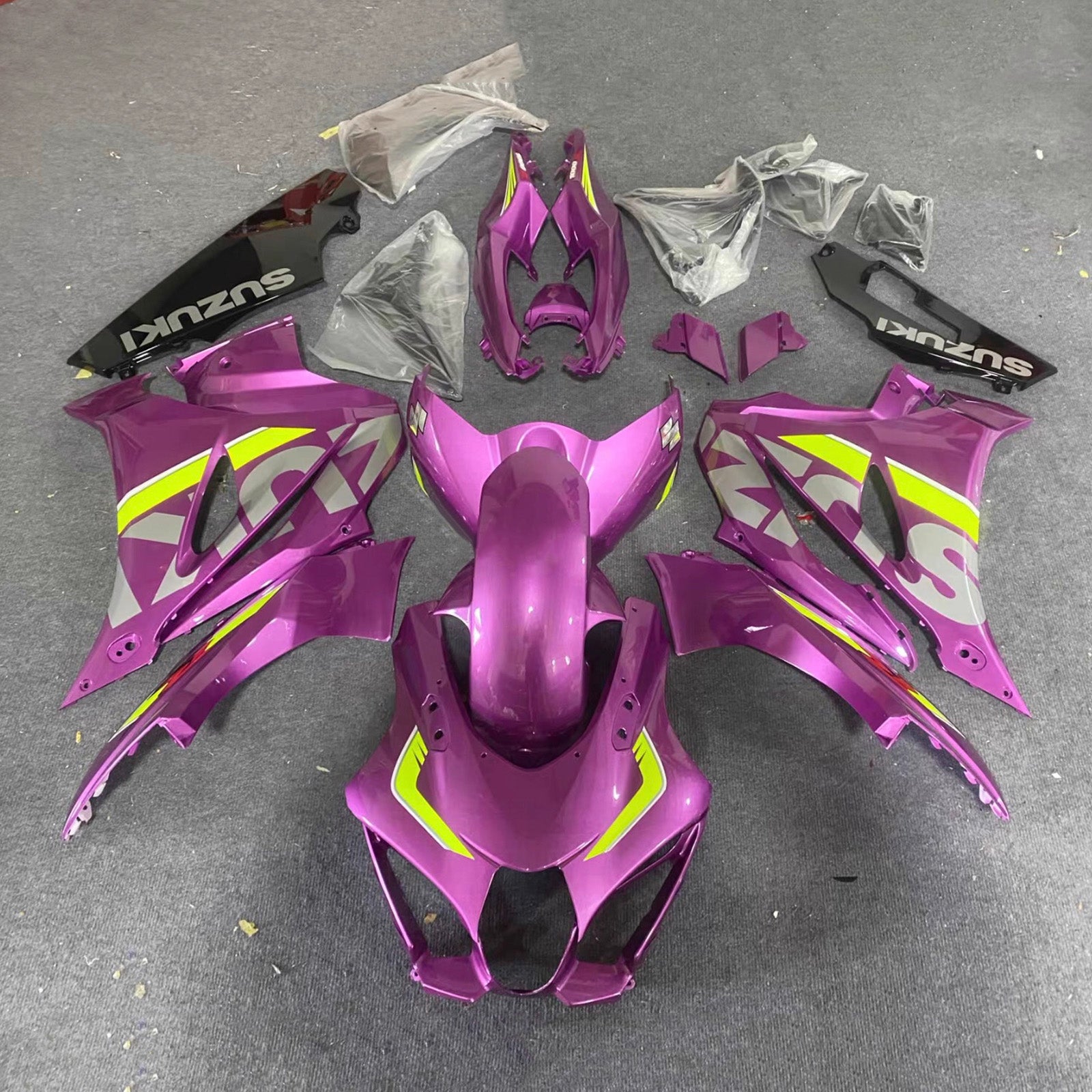 Amotopart 2017-2025 Suzuki GSXR1000 Purple Gray Yellow Fairing Kit