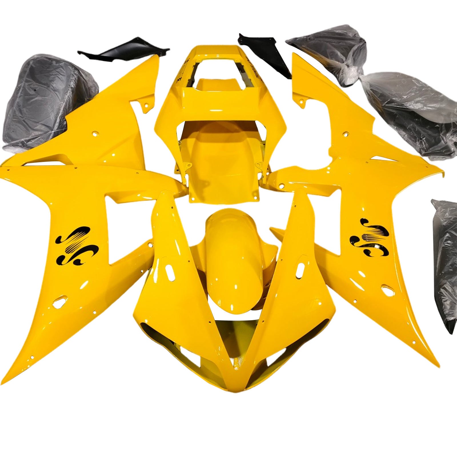 Amotopart 2002-2003 Yamaha YZF R1 Yellow Fairing Kit