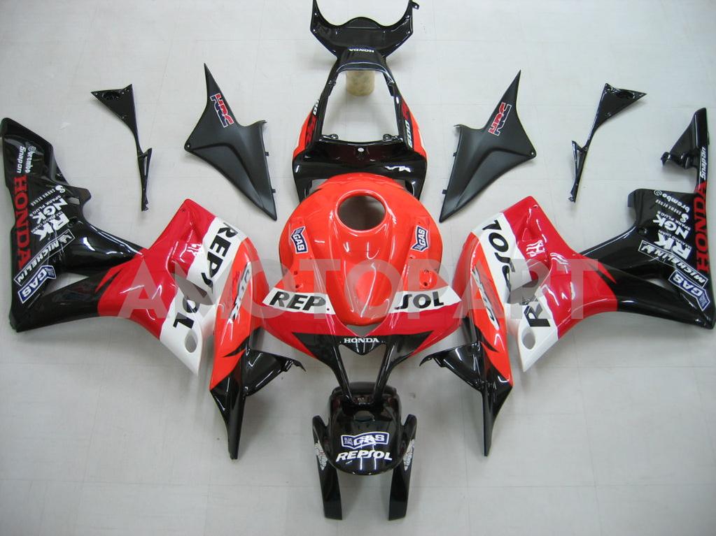 Amotopart 2007-2008 Honda CBR600RR Red Orange Repsol Fairing Kit