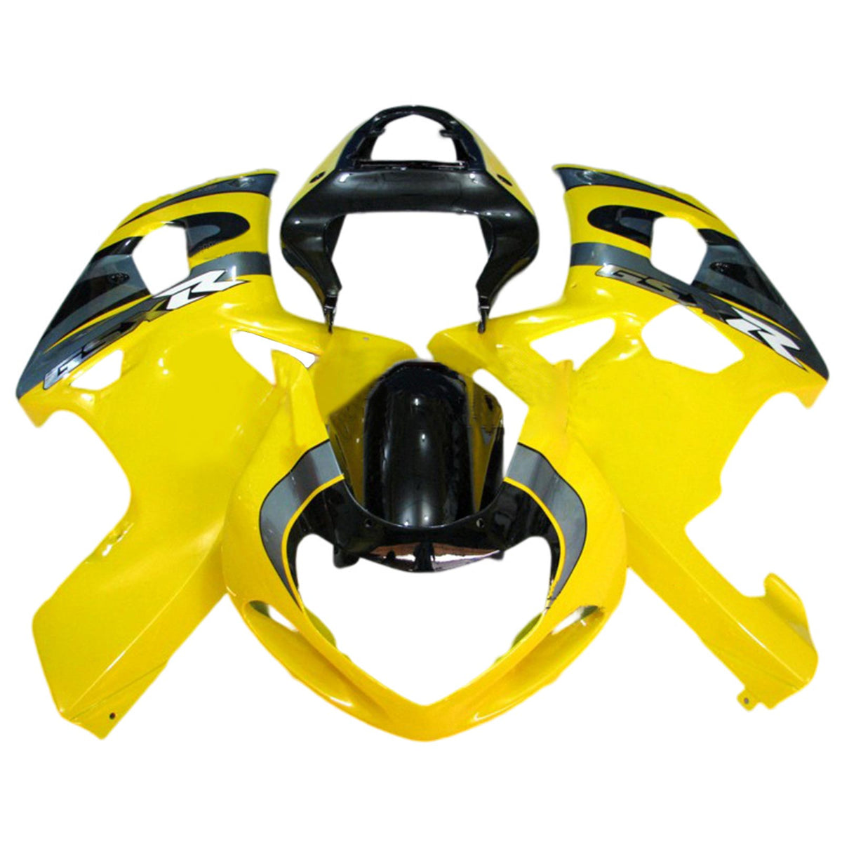 Amotopart Suzuki 01-03 GSXR600 y 00-03 GSXR750 Amarillo Negro Style1 Kit de carenado