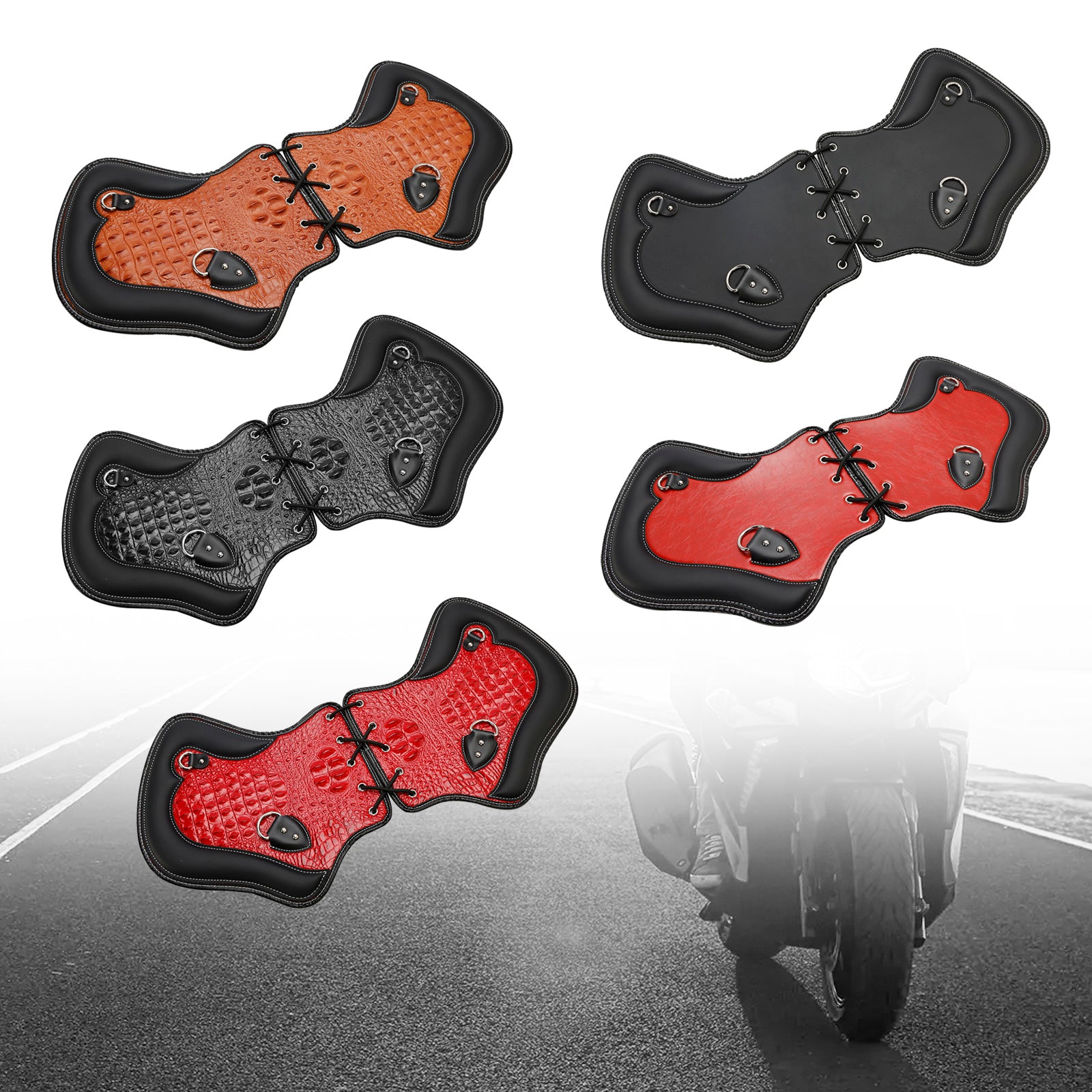 2Pcs Universal Heat Saddle Shield Deflector Blackb For Flhxs Glide Rider Fxdwg Brown