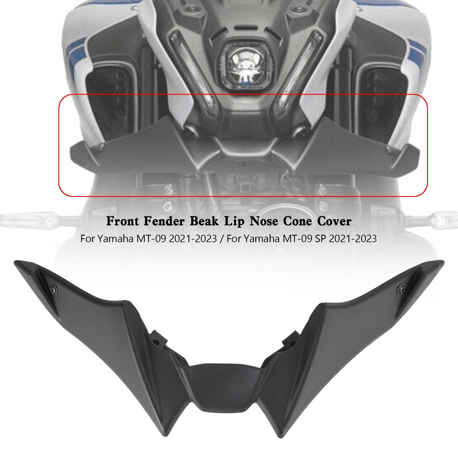 21-23 Yamaha MT-09 SP Front Fender Beak Lip Nose Cone Cover Spoilers