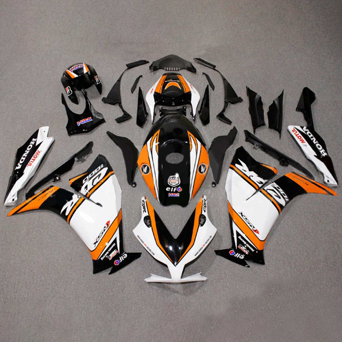 Amotopart 2012–2016 CBR1000RR Honda Orange &amp; Weiß Verkleidungsset