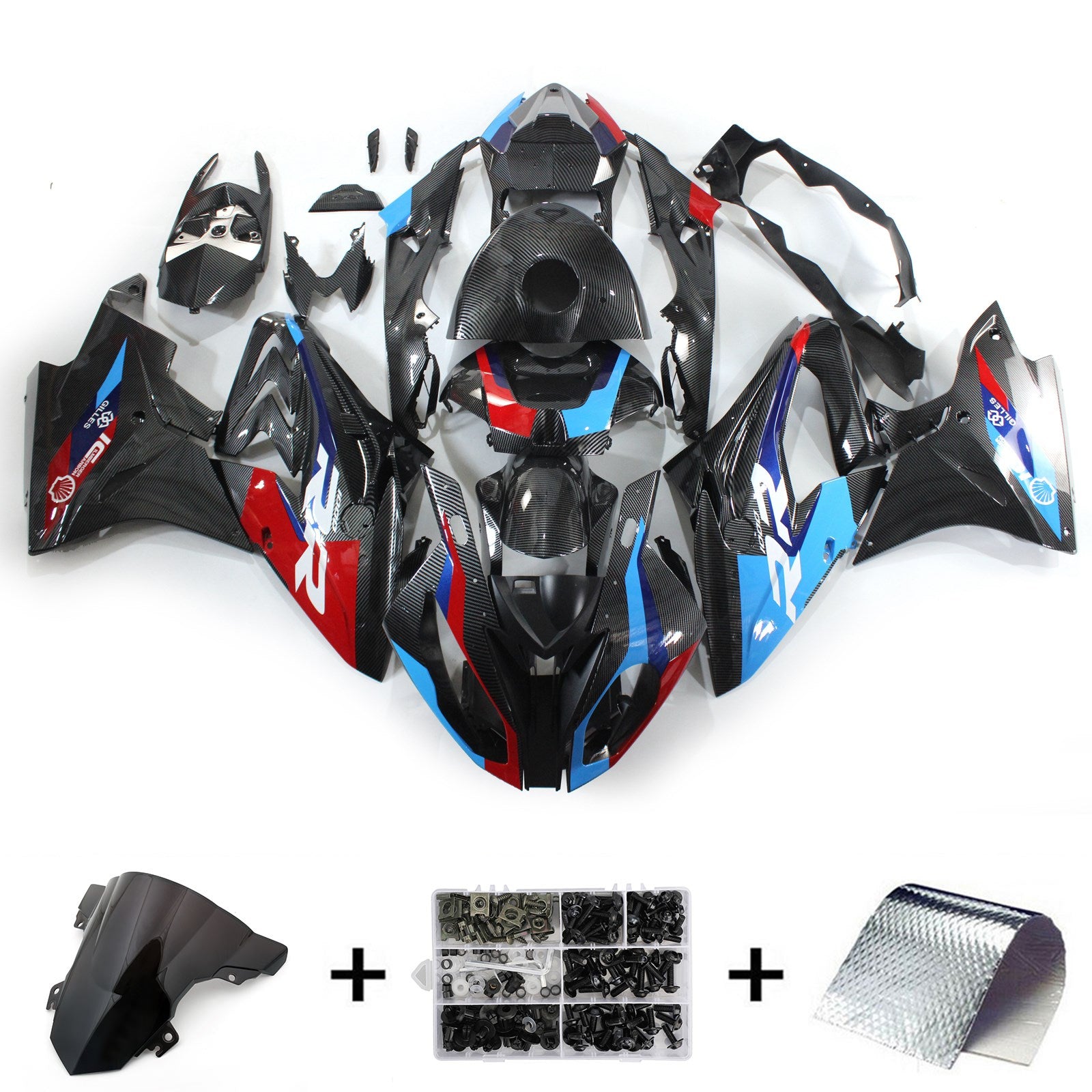 Amotopart 2017-2018 S1000RR S1000RR Carbon Fiber Pattern Fairing Kit