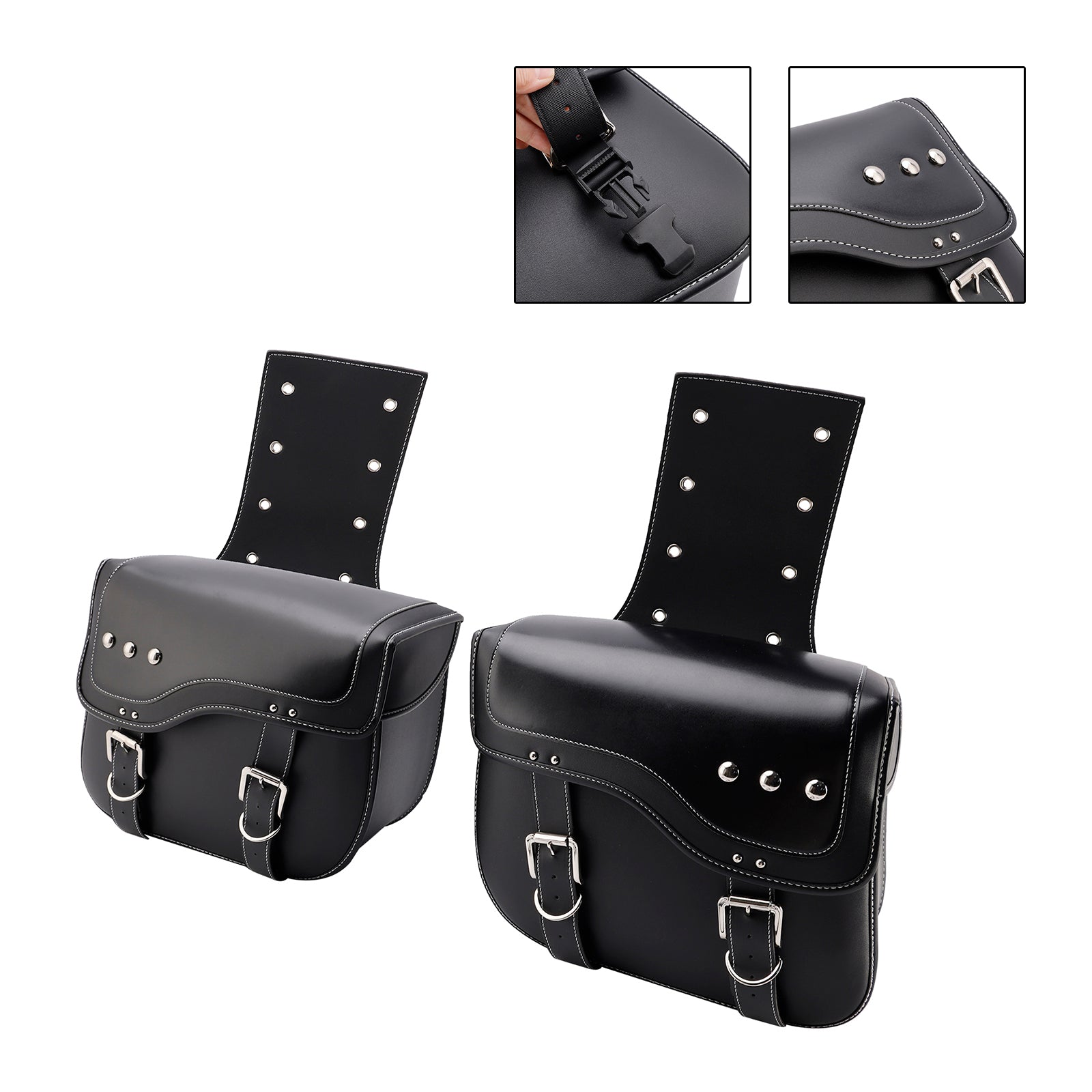 Side Tail Bag Saddlebag Color Matching Luggage Black 28L For Scooter Motorcycle