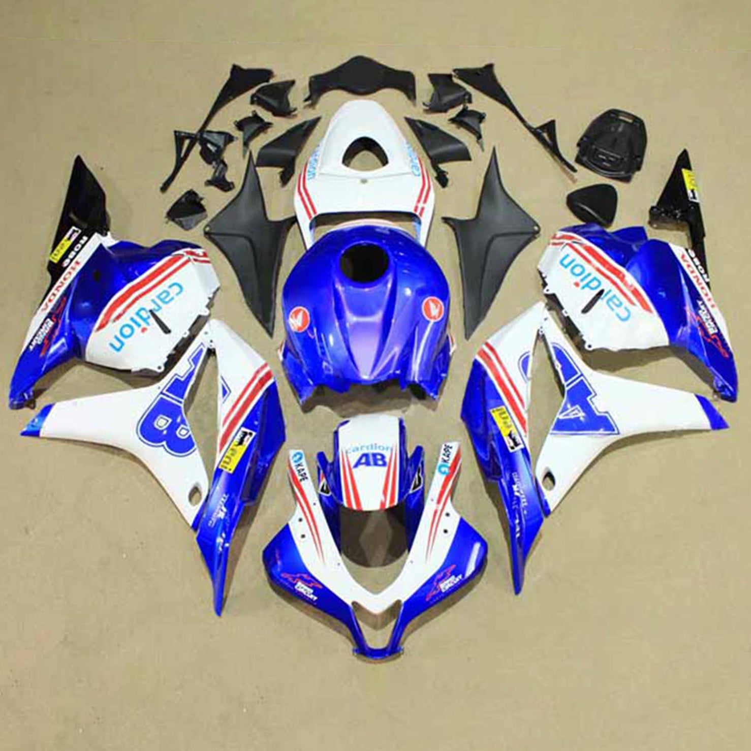 Amotopart 2009-2012 Honda CBR600RR Blue White Black Fairing Kit