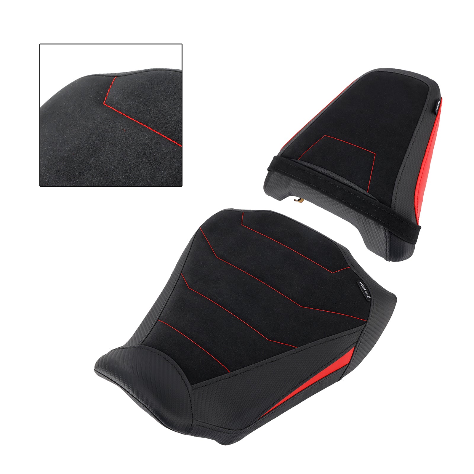 2024-2025 Honda Cb650R Cbr650R Front&Rear Raider Passenger Cushion Kit Red2