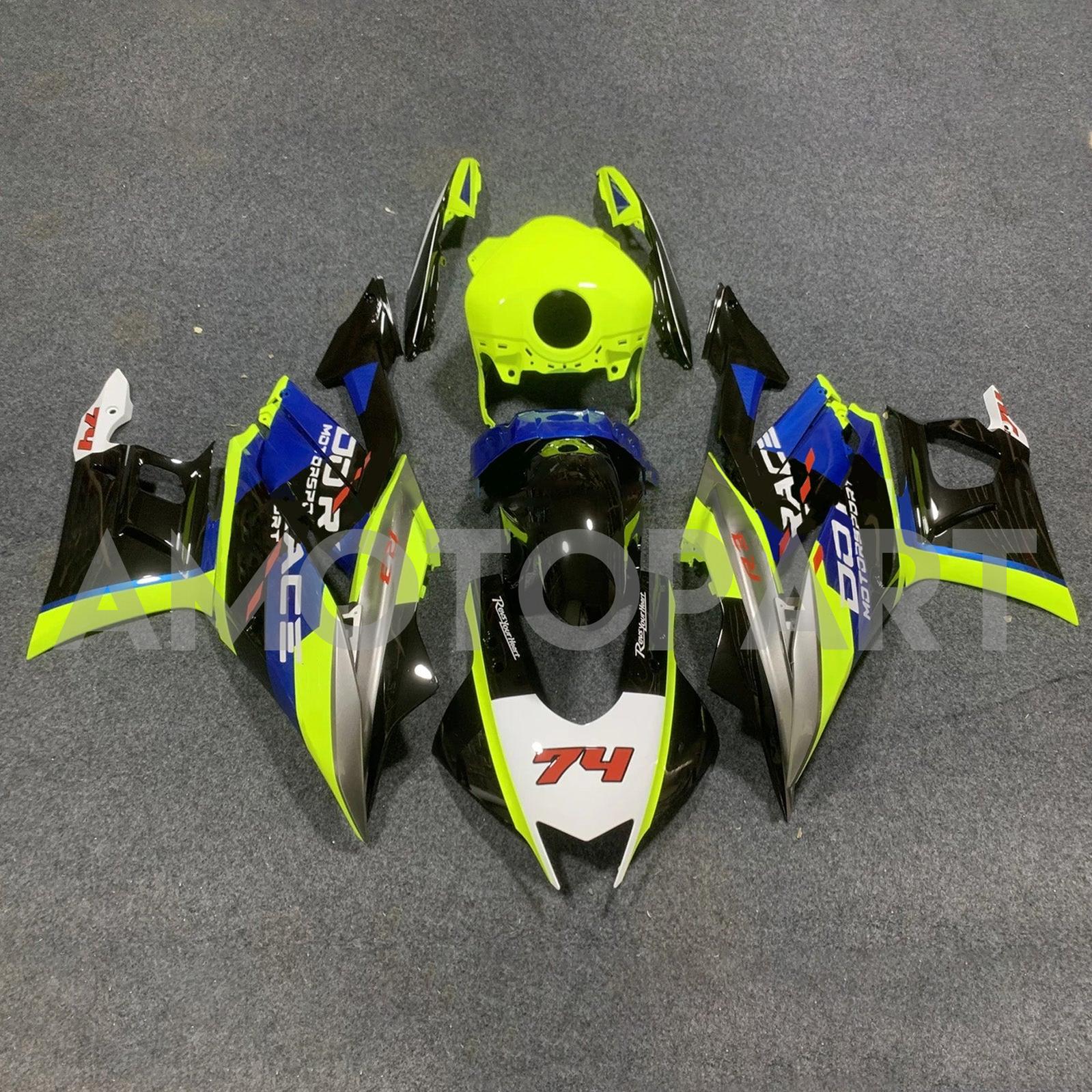 Amotopart 2022-2024 Yamaha YZF-R3 & R25 Black Blue Light Green Fairing Kit