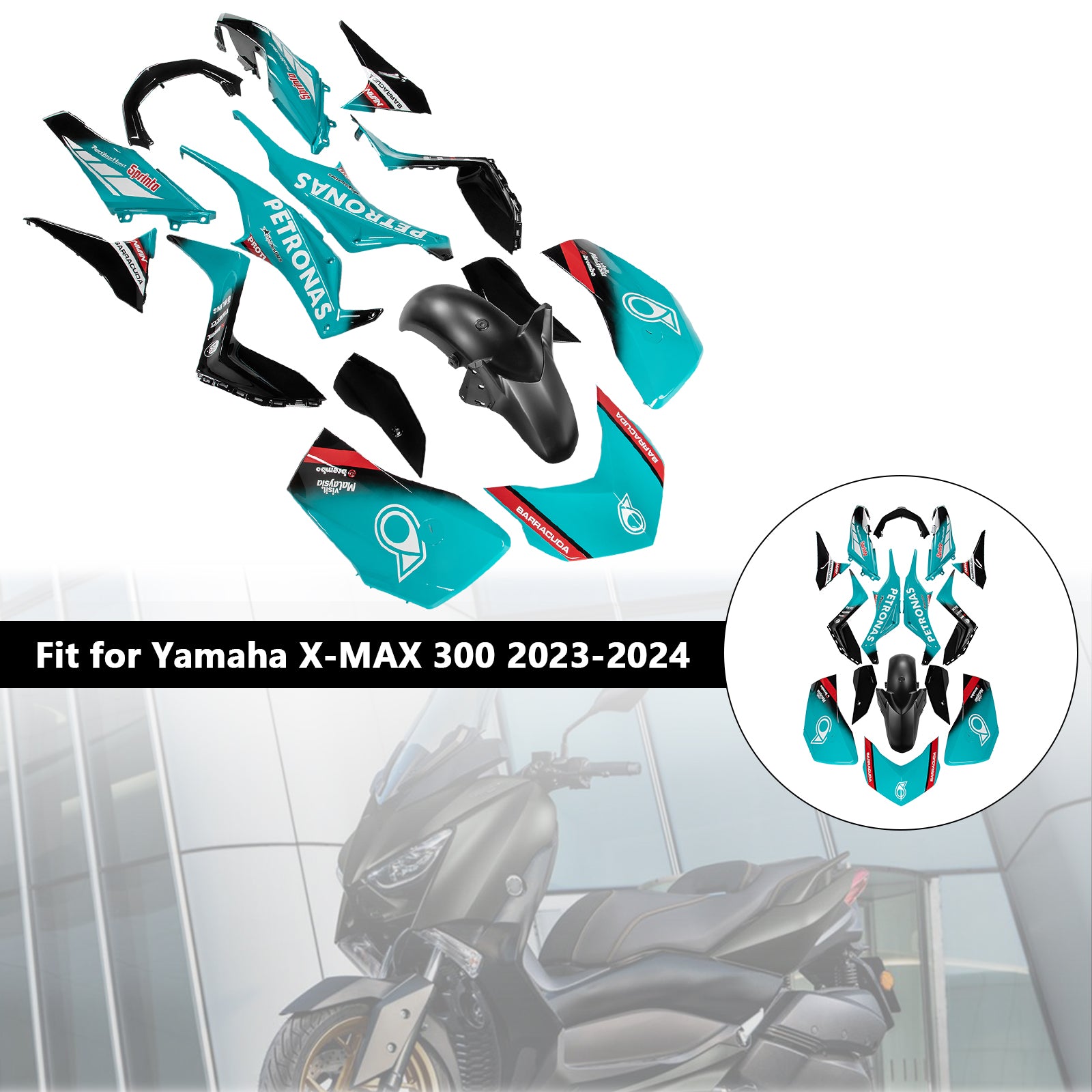 Amotopart 2023-2024 Yamaha X MAX 300 Verkleidungssatz