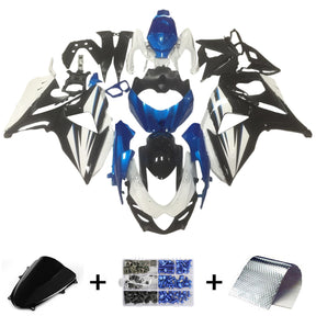 Amotopart 2009-2016 K9 GSXR1000 Suzuki Blanco y Azul Style8 Kit de carenado