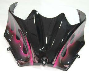 Amotopart 2006–2011 Kawasaki ZX14R Verkleidungsset in Schwarz mit rosa Flamme