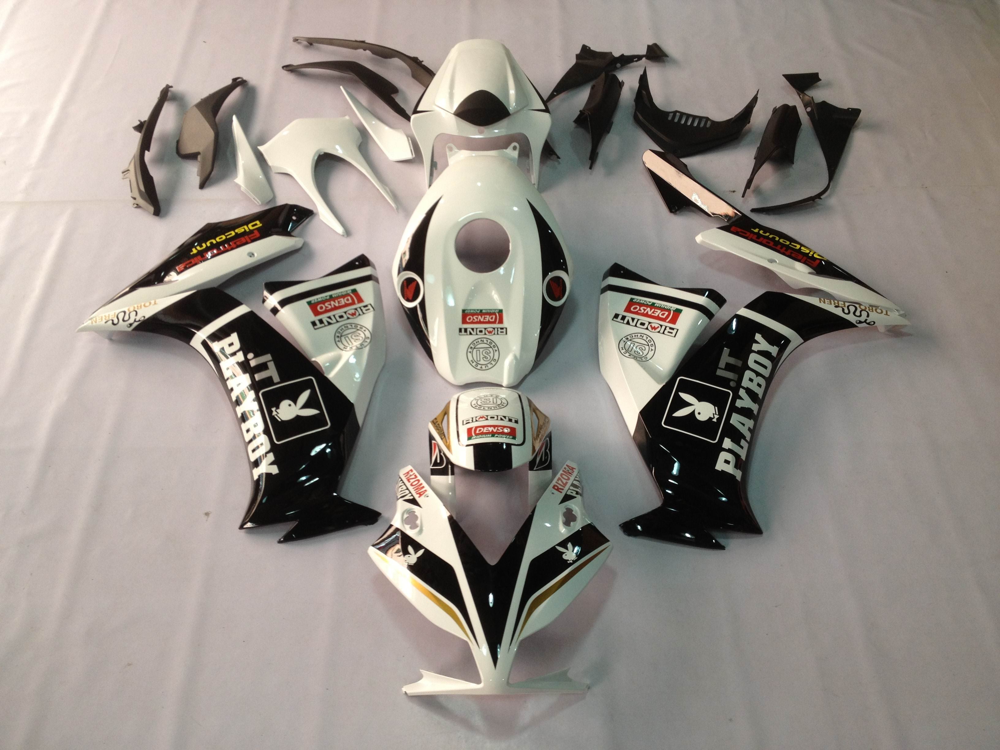 Amotopart 2012-2016 CBR1000RR Honda Kit de carenado Playboy blanco y negro