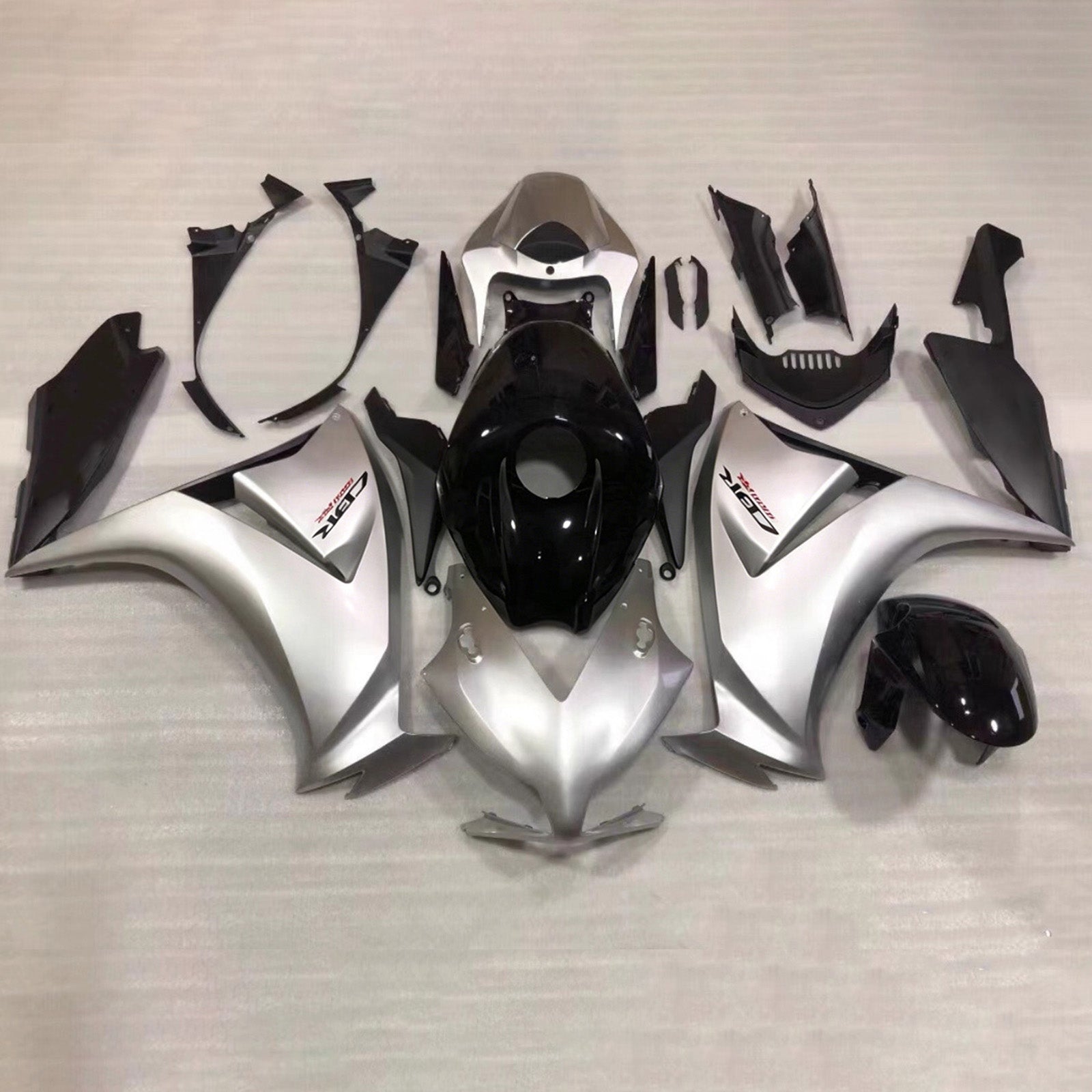 Amotopart 2012-2016 Honda CBR1000RR Black/Silver Fairing Kit