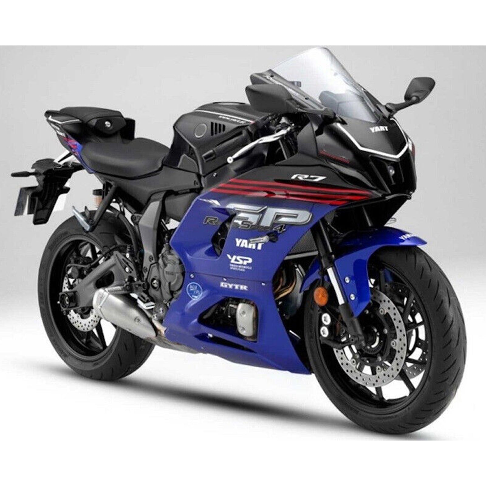 Amotopart 2021-2024 ヤマハ YZF-R7 ブルー&ブラック Style1 フェアリングキット