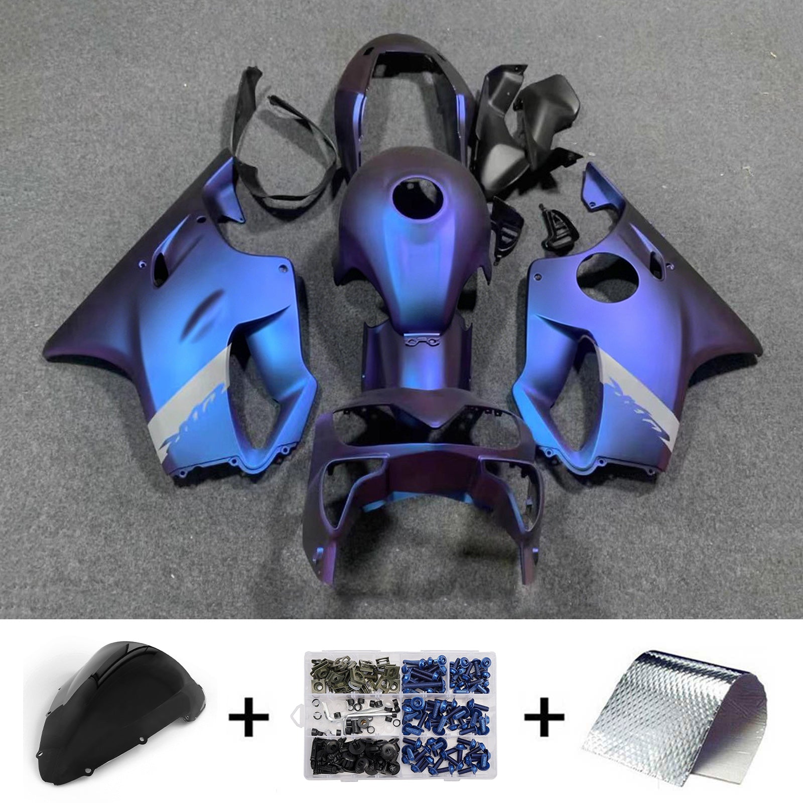 Amotopart 2004-2007 Honda CBR600 F4i Blue Fairing Kit