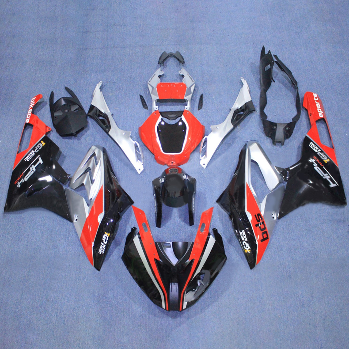 Amotopart 2017-2018 BMW S1000RR Glossy Black Red Silver Fairing Kit