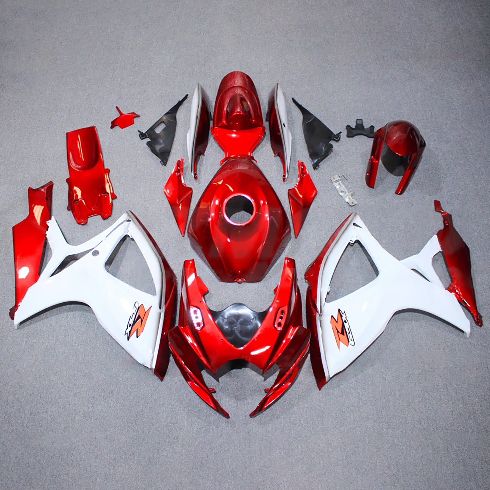 Amotopart 2006-2007 Suzuki GSXR 600/750 Red White Fairing Kit