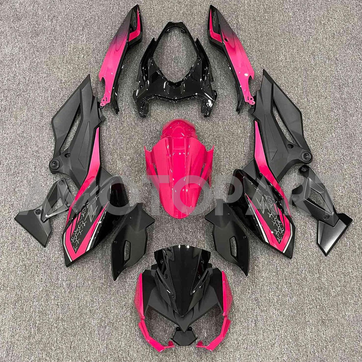 Amotopart 2018-2024 Z400 Kawasaki Black Pink Fairing Kit