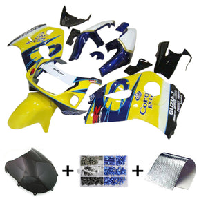 Amotopart GSXR600 1996-2000 GSXR750 1996-1999 Suzuki Yellow&Blue Fairing Kit