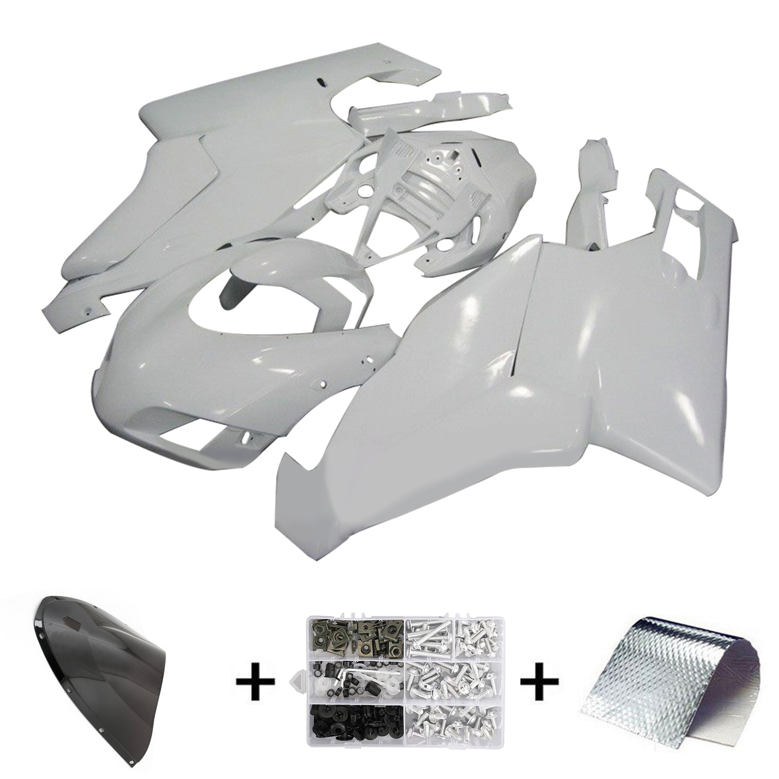 Kit Carenado Amotopart Ducati 999 749 2005 2006 Blanco Llano