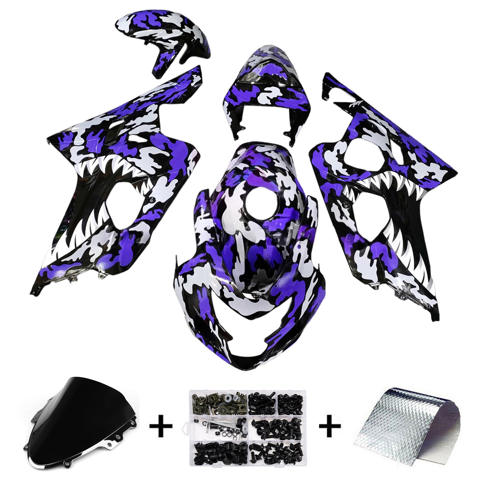 Amotopart 2004-2005 Suzuki GSXR 600/750 Grey Blue Black Fairing Kit
