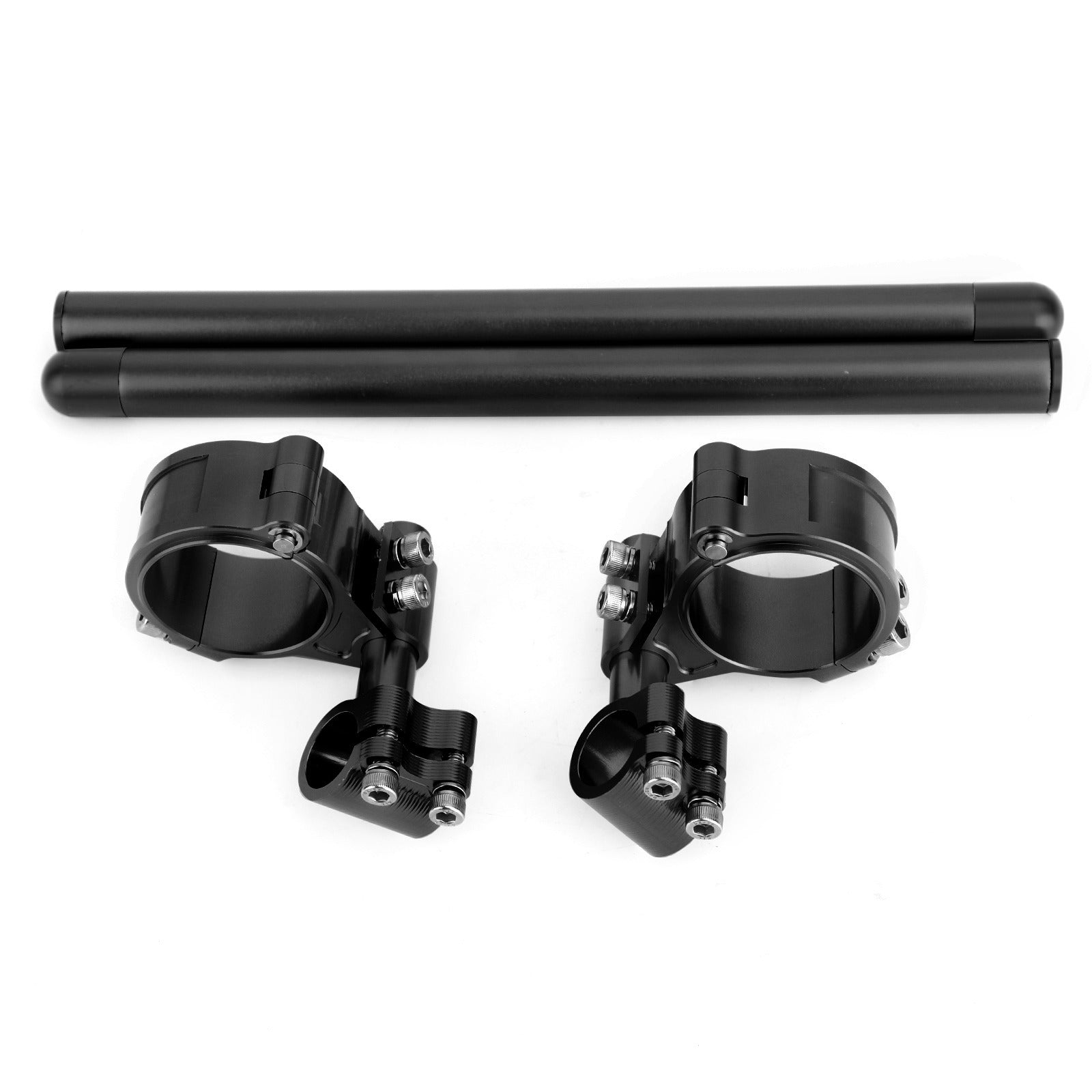 Universal Adjustable Rotatable CNC Billet Clip Ons Fork Tube Handlebar Kit 45mm Black