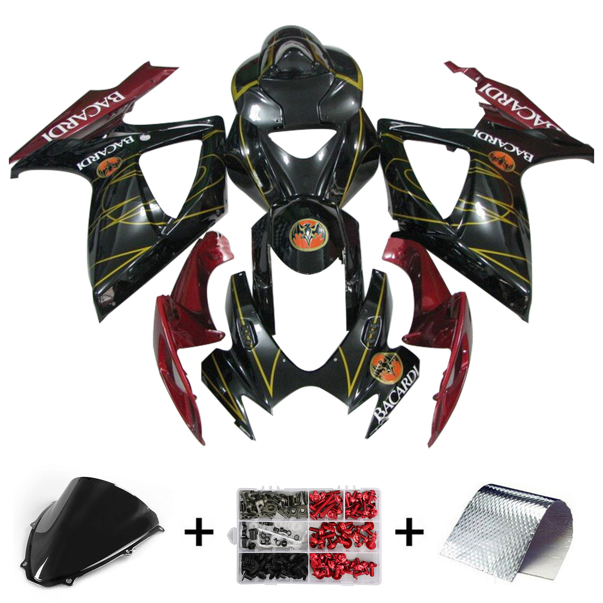 Amotopart 2006-2007 K6 GSXR 600/750 Suzuki Dark Red&Black Fairing kit