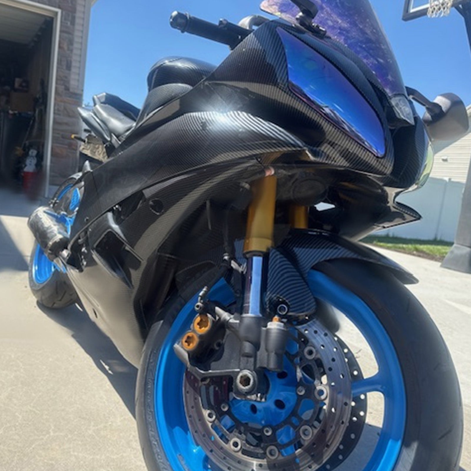 Amotopart 2006-2007 ヤマハ YZF-R6 ブラック カーボンファイバー