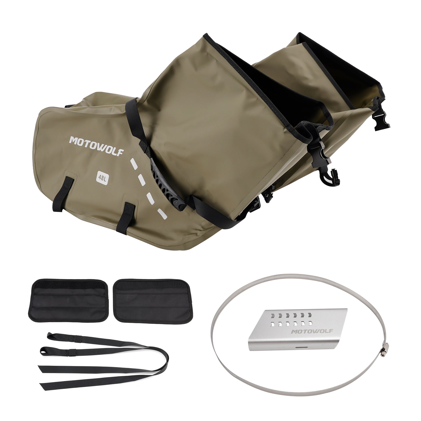 Scooter Motorradseiten -Schwanztasche Satteltaschenfarbe passendes Gepäck 86L Grün