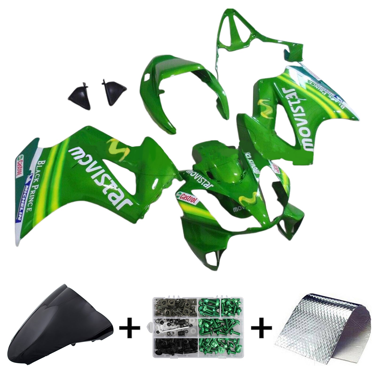 Amotopart 2002-2013 Honda VFR800Green Fairing Kit