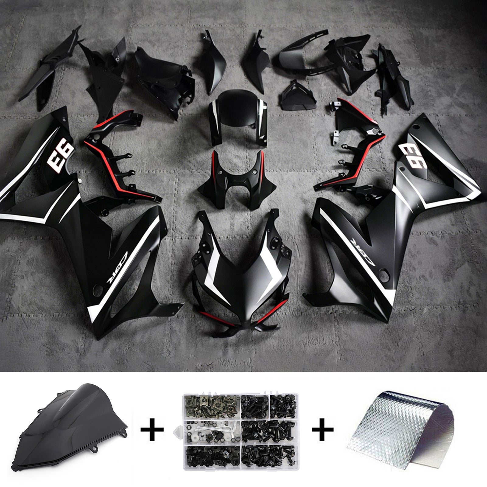 Amotopart 2019-2020 Honda CBR650R Black Fairing Kit