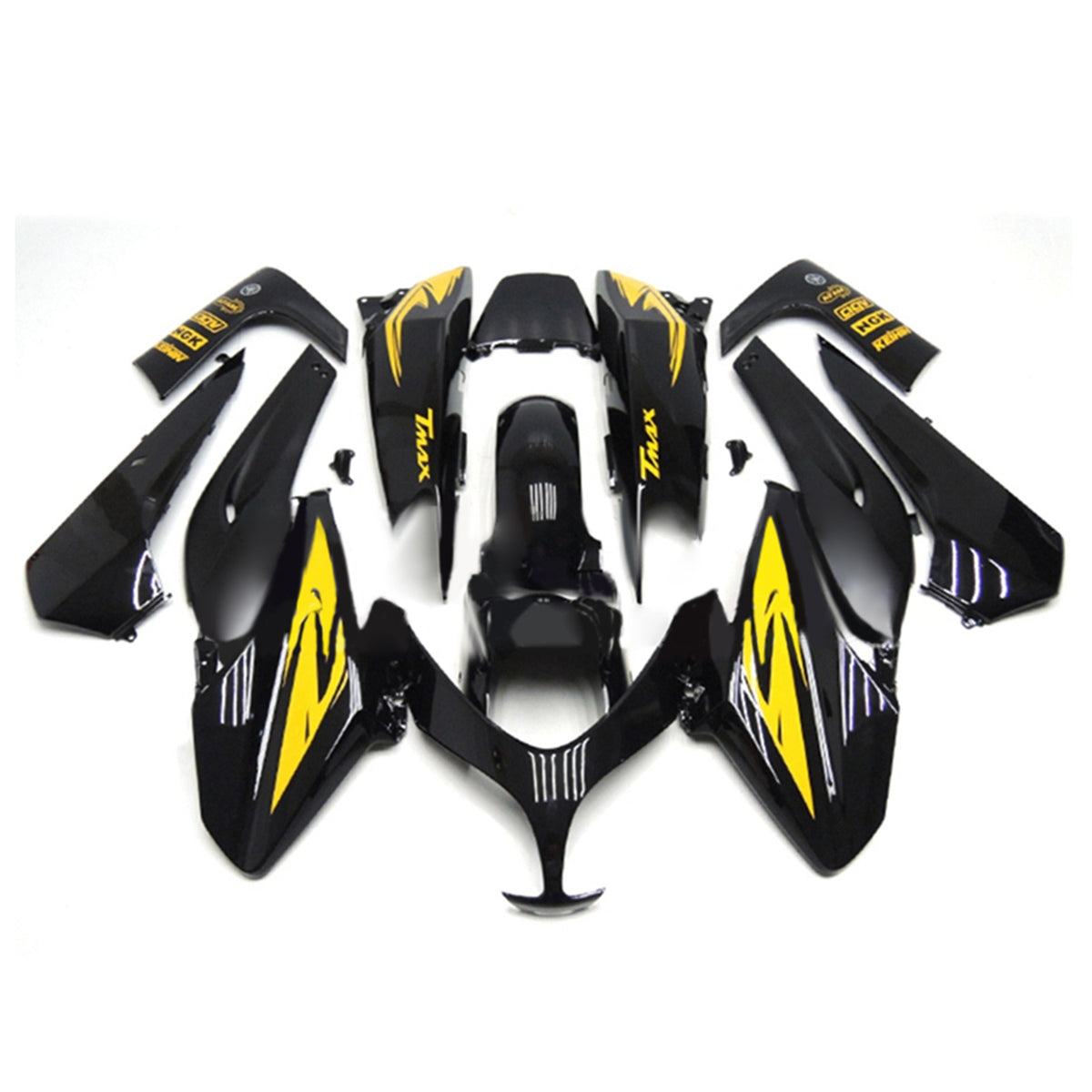 Amotopart 2008-2012 T-Max XP500 Yamaha Black&Yellow Style3 Fairing Kit