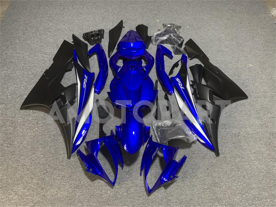 Amotopart 2006-2007 Yamaha YZF 600 R6 Colección de kit de carenado negro y azul