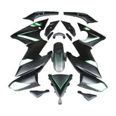 Amotopart 2009-2011 Kawasaki Ninja650 EX650 Black Green Fairing Kit