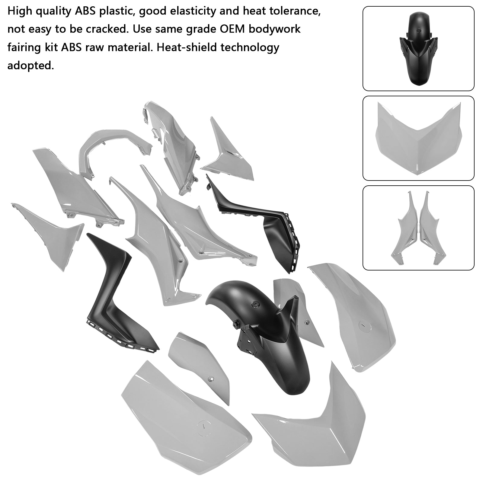 Amotopart 2023–2024 Yamaha X-MAX 300 Weiß Schwarz Verkleidungsset