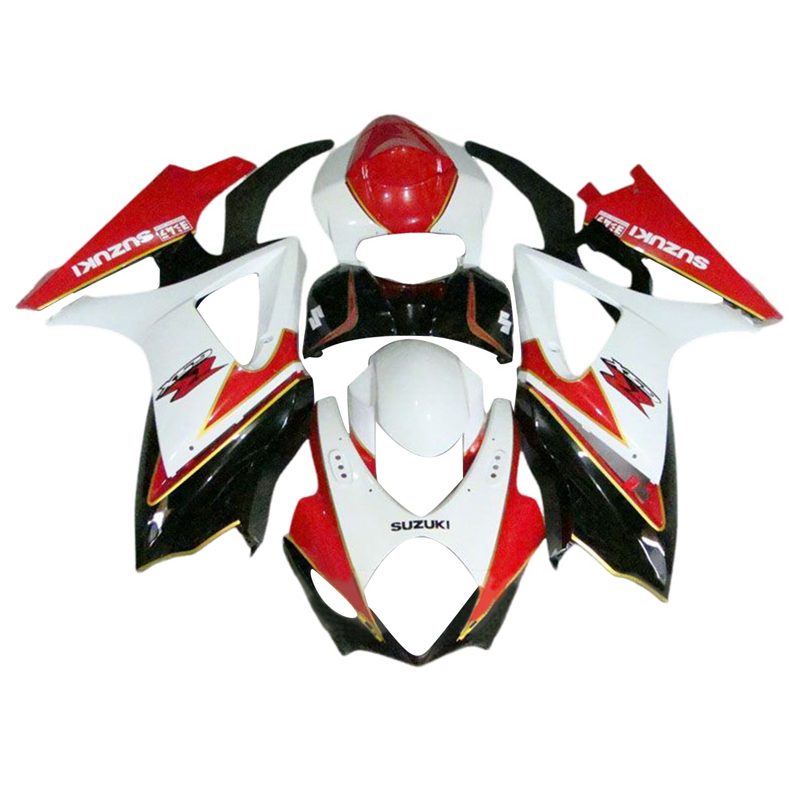 Amotopart 2007-2008 K7 GSXR1000 Suzuki Rouge et Blanc Style2 Kit de carénage