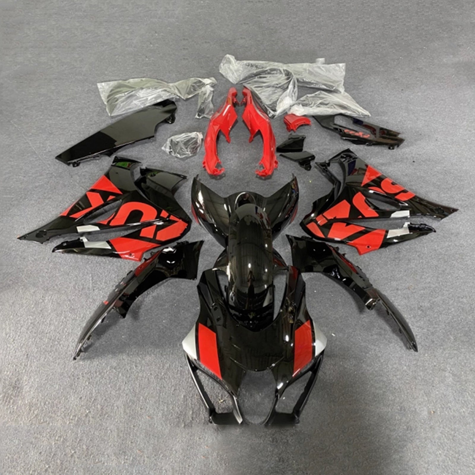 Amotopart 2017-2025 Suzuki GSXR1000 Black Red Fairing Kit