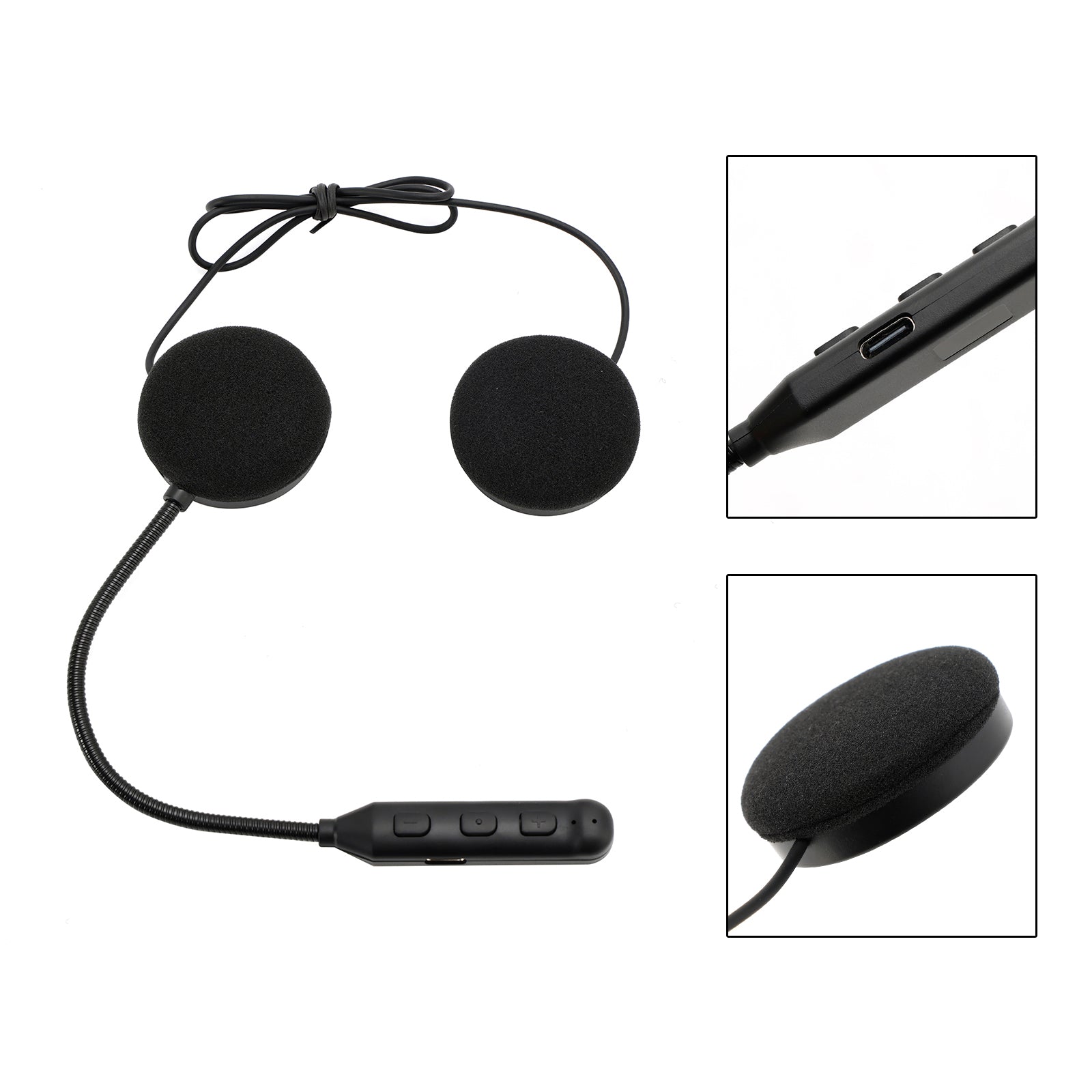 Universal Speaker Player Helmet Bluetooth Earphone Headset Black For Motorcycle