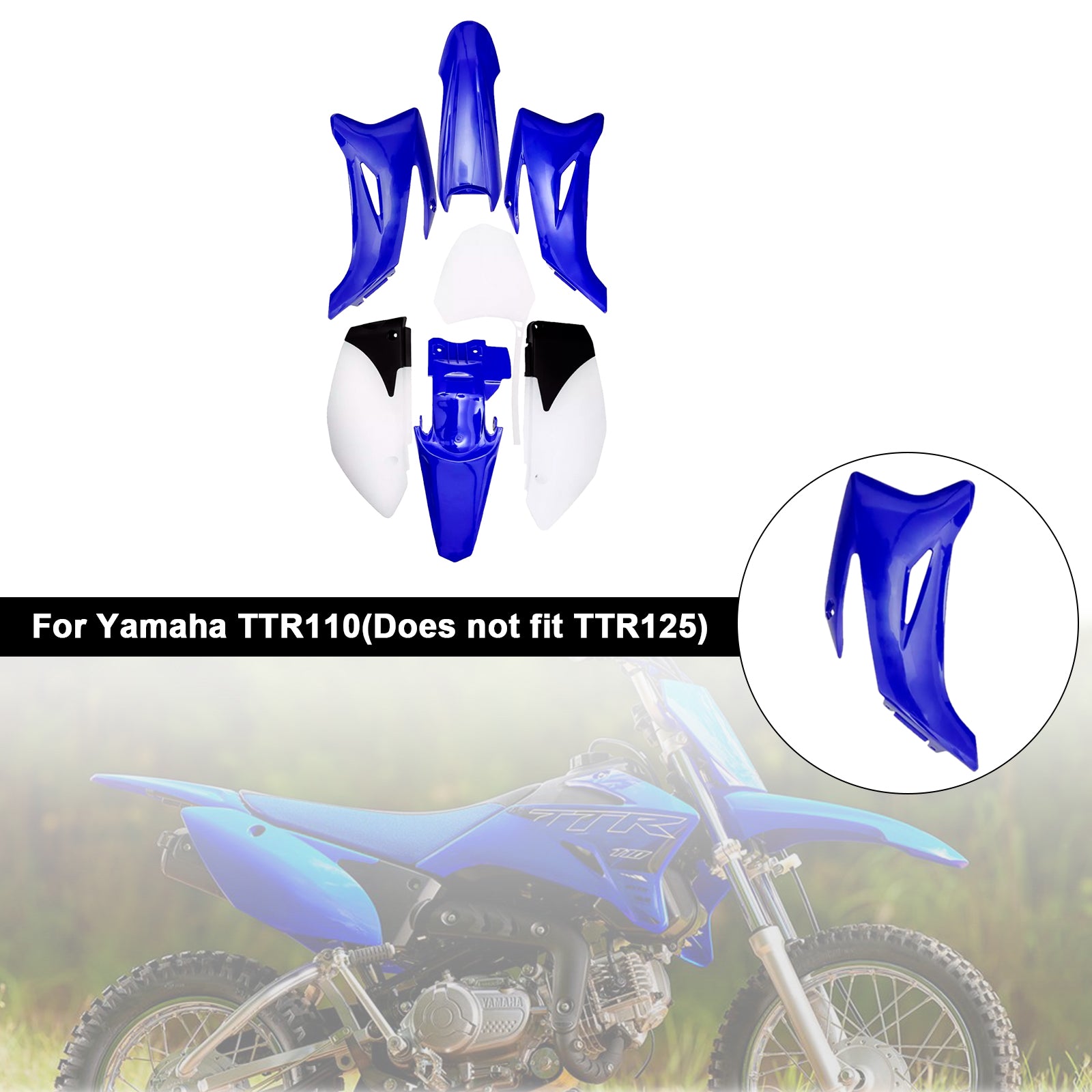 Yamaha TTR110 Dirt Bike Body Plastic Kit Fender Faming