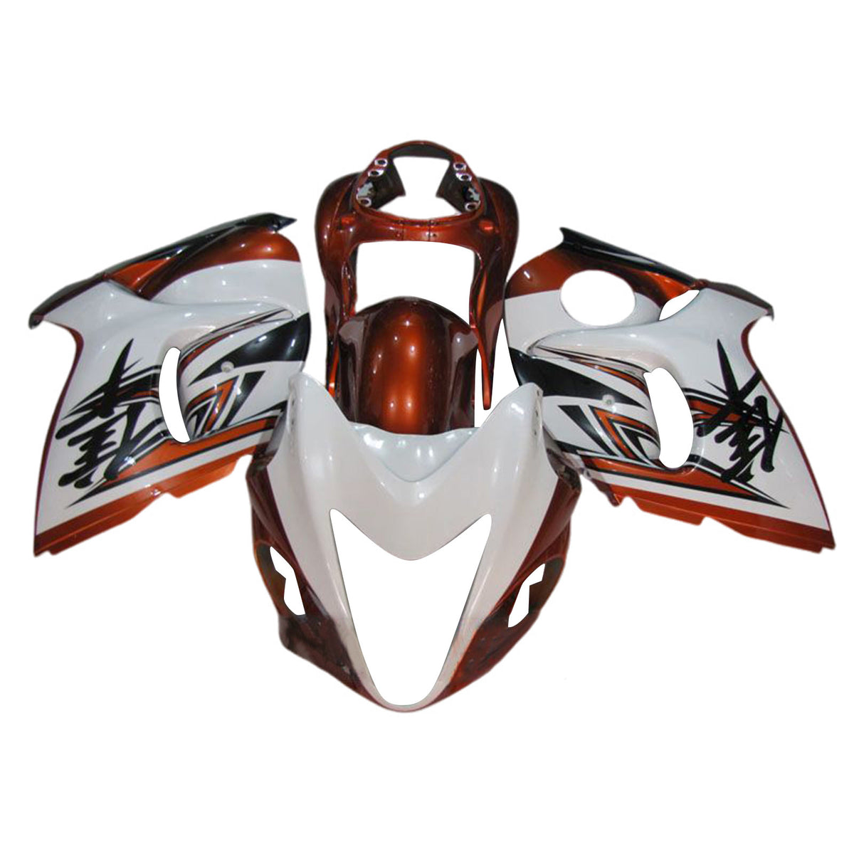 Amotopart 2008-2020 GSX1300R Hayabusa Suzuki Kit de carénage rouge foncé brillant et blanc