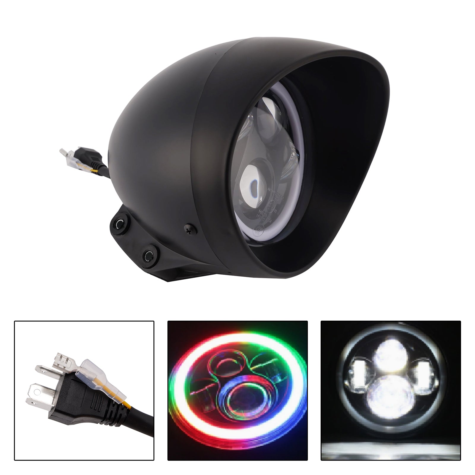 5.75" Cruise Cafe Racer Motorcycle Spotlight Headlight Led 4000lm Chrome