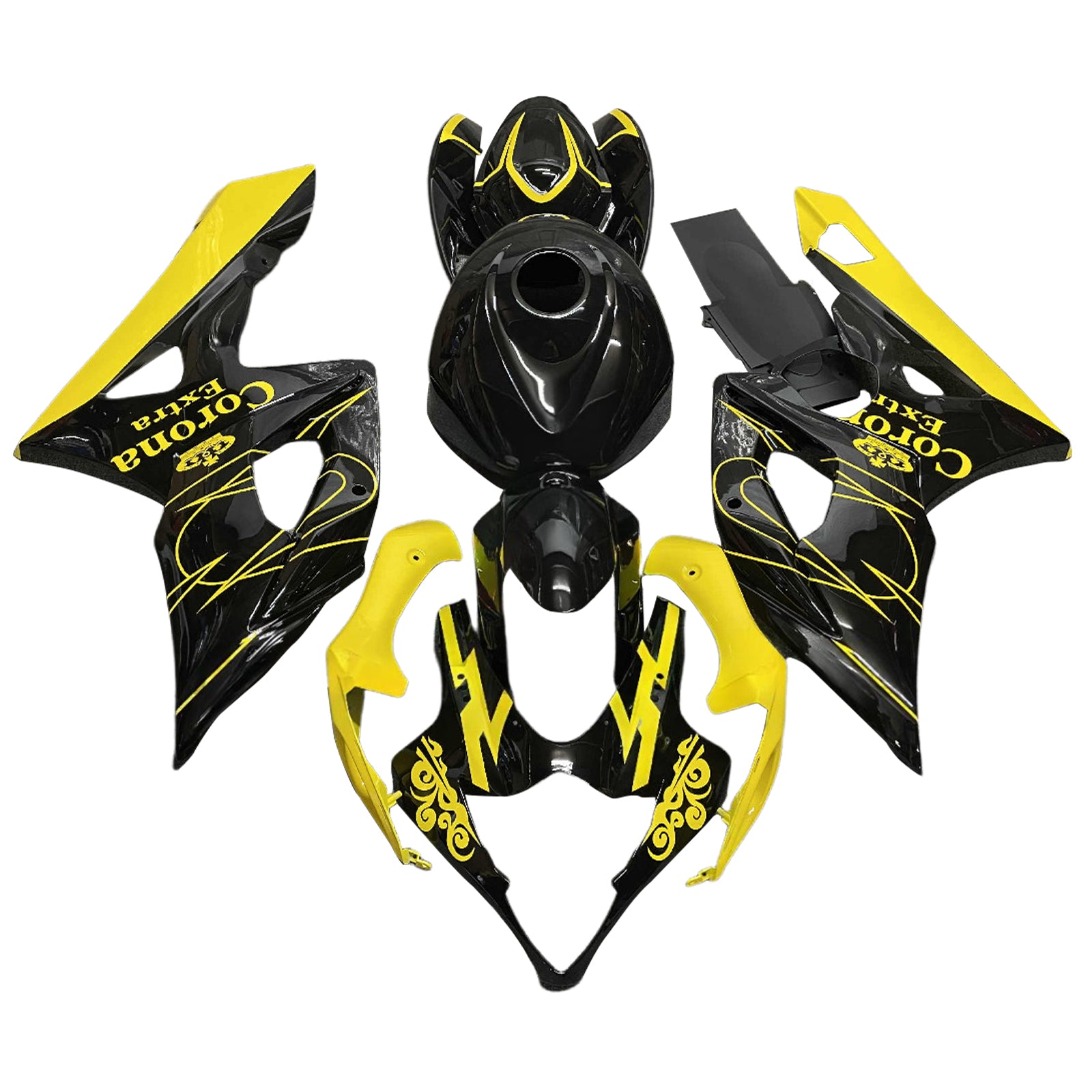 Amotopart 2005-2006 Suzuki GSXR1000 Black Yellow Fairing Kit