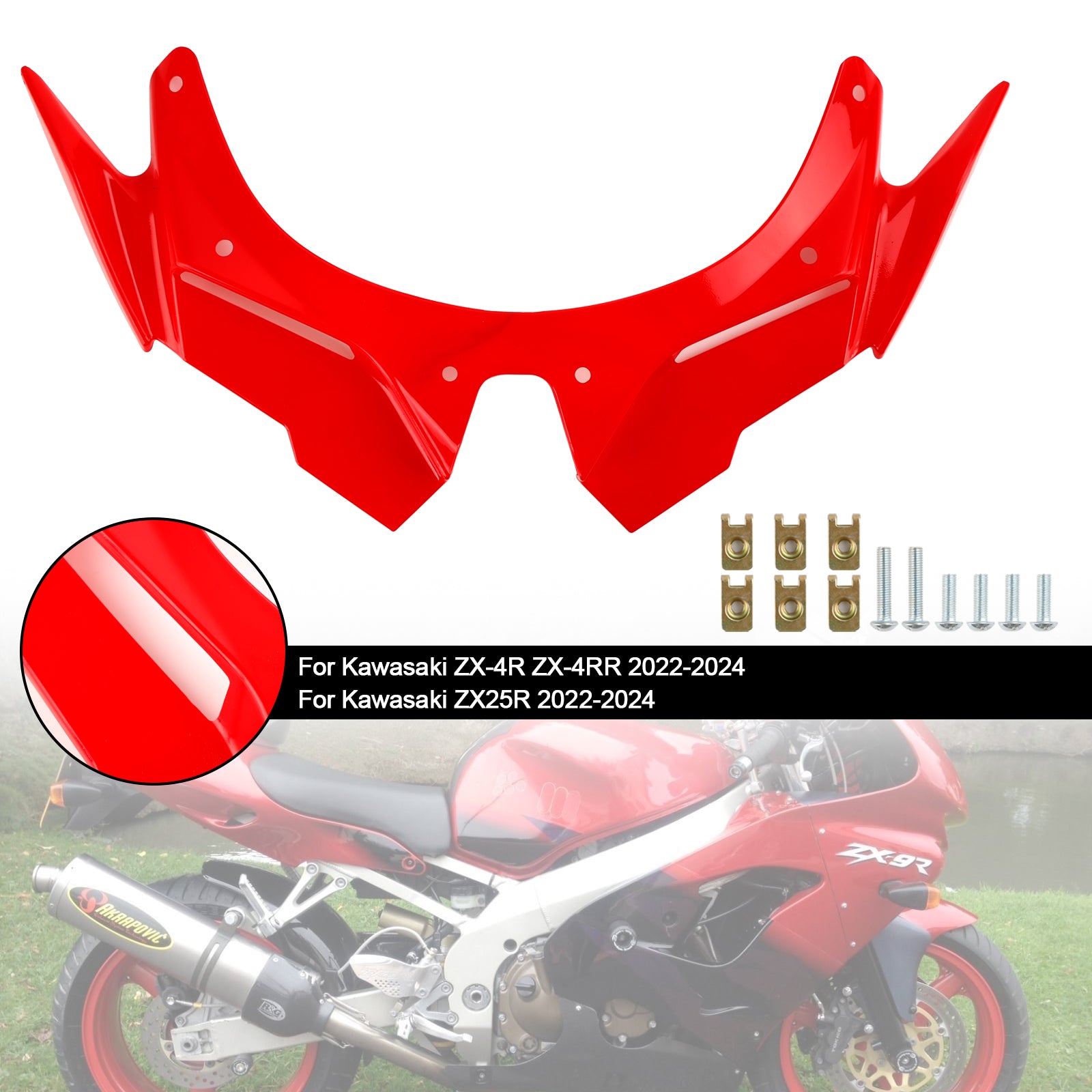 Front Fairing Wing Beak Shell Cover For Kawasaki ZX4R ZX4RR ZX25R 22-2