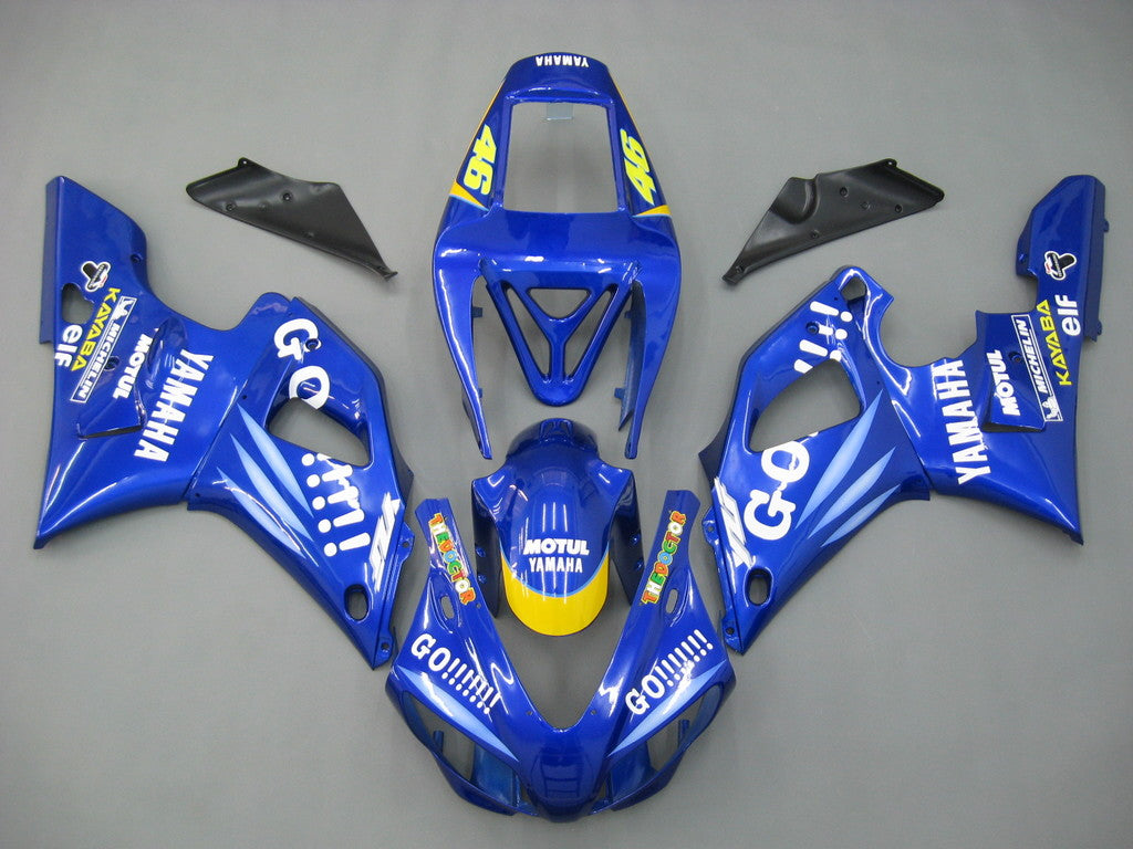 Amotopart 1998-1999 Yamaha YZF 1000 R1 Logos azules y blancos Style1 Kit de carenado