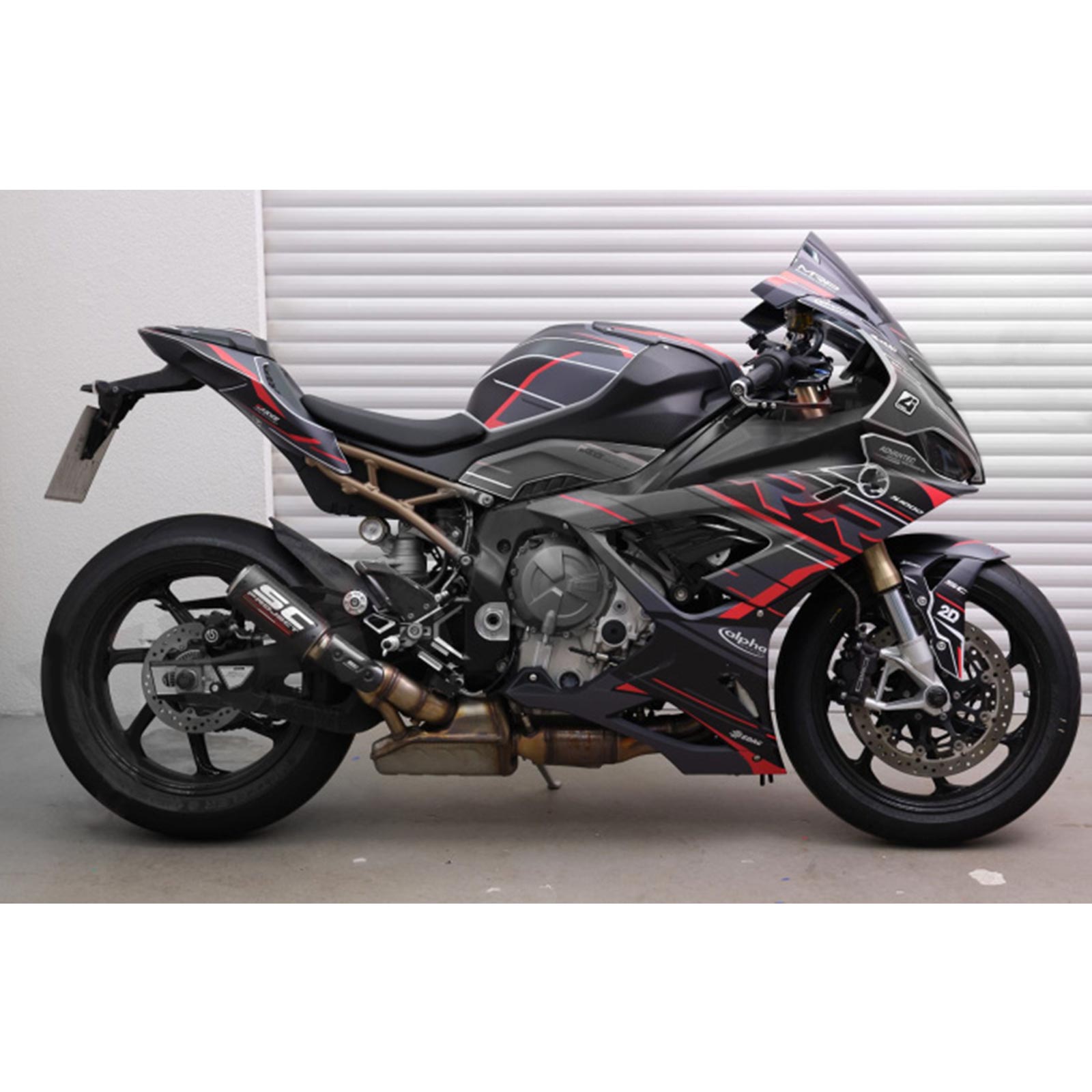 Kit de carénage Amotopart BMW S1000RR 2019-2022 rouge mat et noir